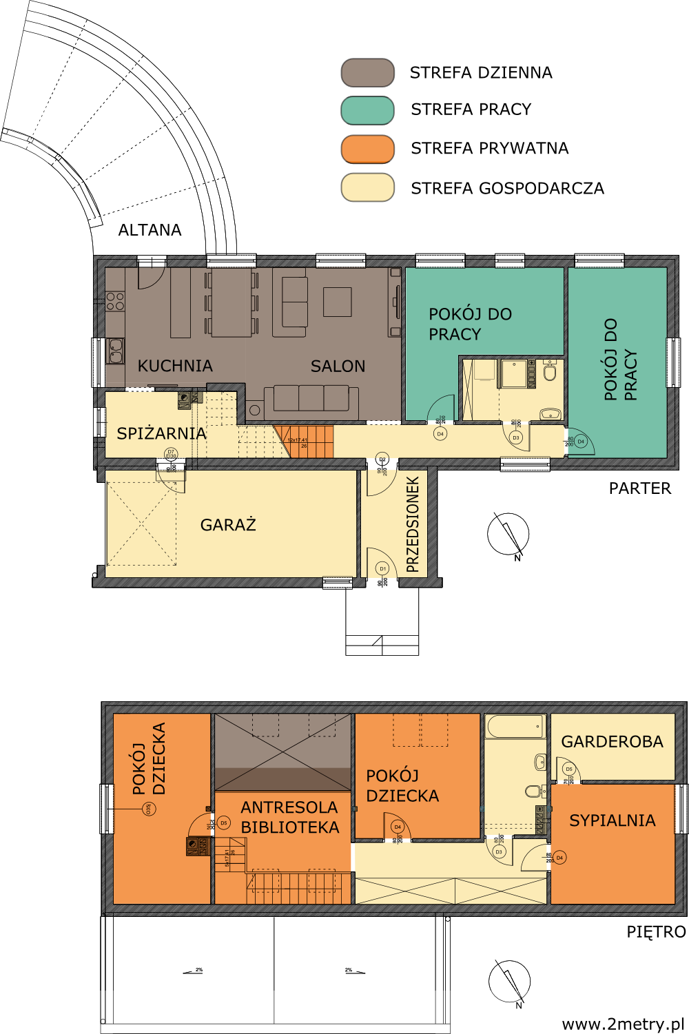 dom jednorodzinny - rzuty